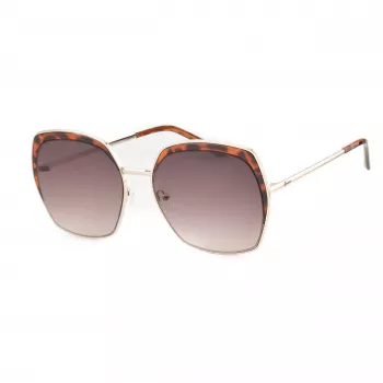GUESS GF0410-5932F Damen-Sonnenbrille, eckig - Glänzend schwarzer Rahmen, Smoke-Gradient-Glas, 59 mm