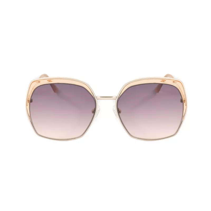 GUESS GF0410-5933F Damen-Sonnenbrille - Glänzend schwarzer Rahmen, Gradient Smoke Gläser, 59 mm