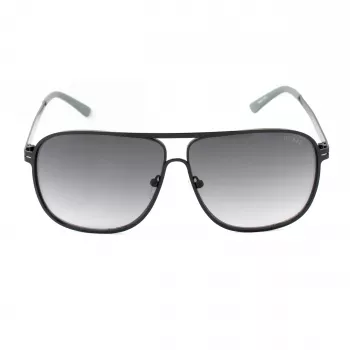 GUESS GF5025S-02B Herren Pilot-Sonnenbrille - Schwarzer Rahmen, Rauchgraue Gläser, 61 mm