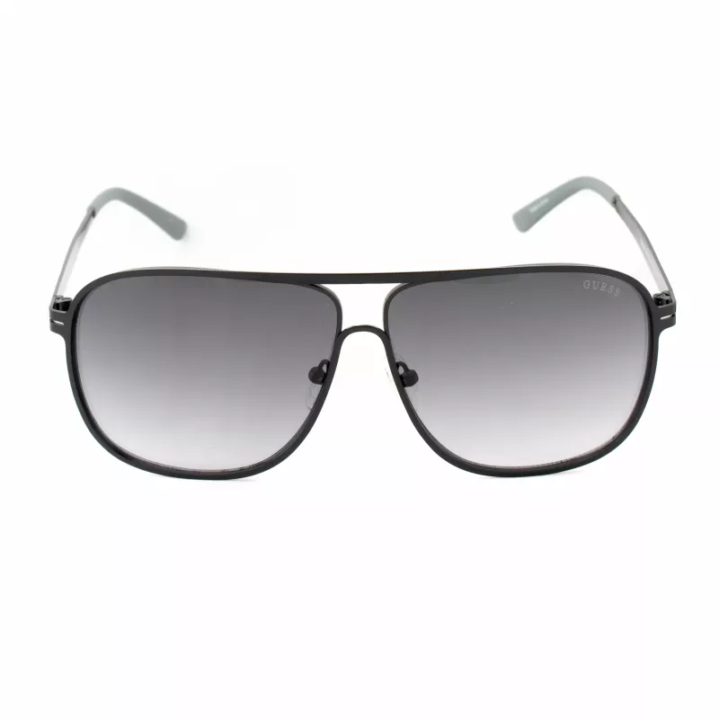 GUESS GF5025S-02B Herren Pilot-Sonnenbrille - Schwarzer Rahmen, Rauchgraue Gläser, 61 mm