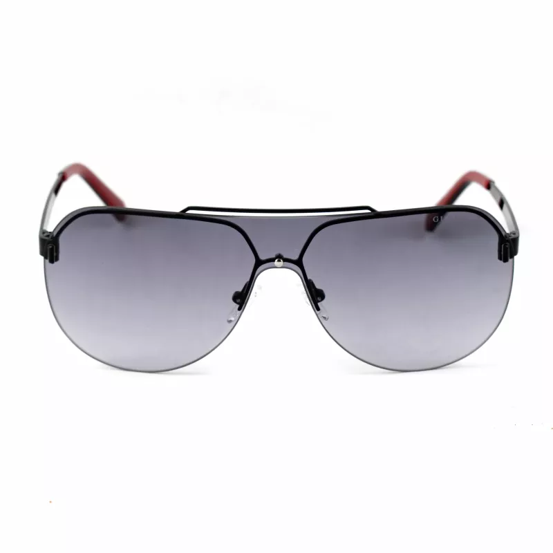 GUESS GF5053-0001B Herren Rechteck-Sonnenbrille - Schwarzer Rahmen, Rauchglas