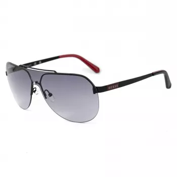 GUESS GF5053-0001B Herren Rechteck-Sonnenbrille - Schwarzer Rahmen, Rauchglas