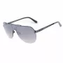 GUESS GF5053-0008F Herren-Sonnenbrille, eckig, schwarzer Rahmen, rauchfarbene Gläser, 58 mm