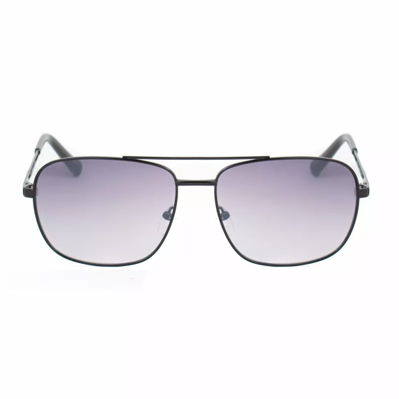 GUESS GG2114S-01B Herren-Sonnenbrille Schwarzer quadratischer Rahmen Grauer Verlaufsglas 60mm