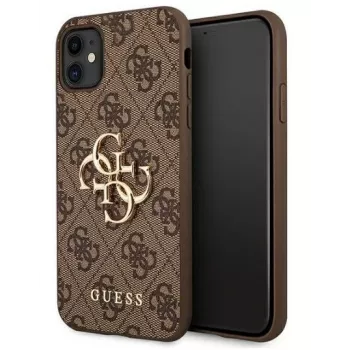 GUESS iPhone 11 / XR Hardcase 4G Big Metal Logo Braun
