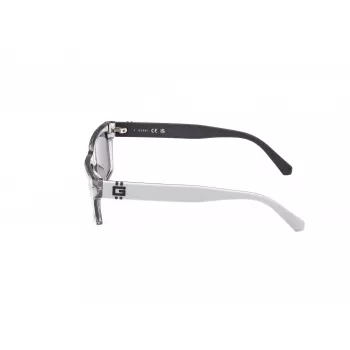 GUESS MAN Sonnenbrille GU00120-5520A Glänzend schwarzer Rahmen, verspiegelte Rauchgläser 55/17/145 mm