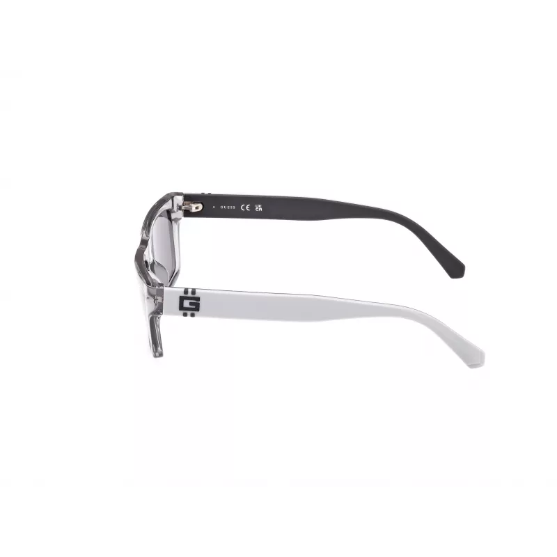 GUESS MAN Sonnenbrille GU00120-5520A Glänzend schwarzer Rahmen, verspiegelte Rauchgläser 55/17/145 mm