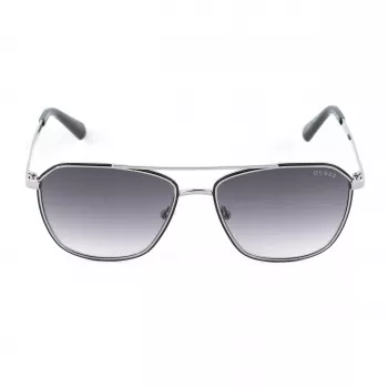 GUESS MAN Sonnenbrille GU00147-5605B Rechteckig Schwarzer Acetatrahmen Graue Polycarbonatgläser 56/16/145 mm UV400