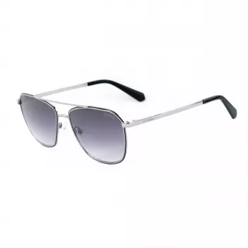 GUESS MAN Sonnenbrille GU00147-5605B Rechteckig Schwarzer Acetatrahmen Graue Polycarbonatgläser 56/16/145 mm UV400