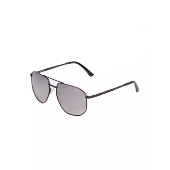 GUESS Herren Rechteck-Sonnenbrille GF5122-6001C - Schwarzer Rahmen, Rauchglas 60mm