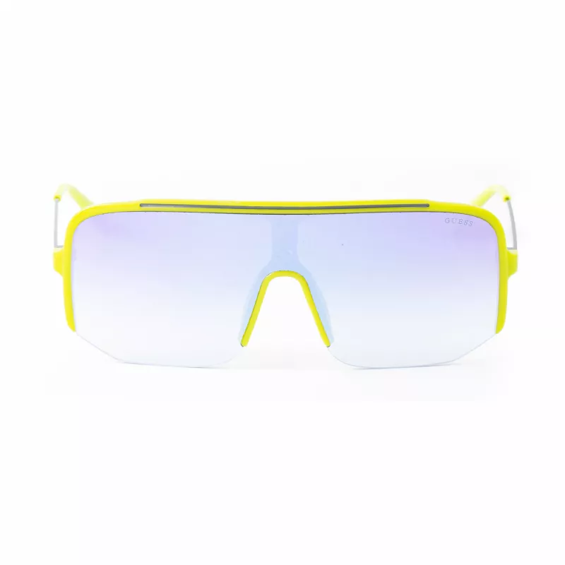 GUESS Herren eckige Sonnenbrille GO00054-0095W - Glänzend schwarzer Rahmen, rauchfarbene Gläser, UV400-Schutz