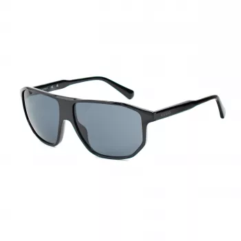 Guess Herren-Sonnenbrille GF00010-6101A - Glänzender schwarzer Acetatrahmen, rauchfarbene Gläser, UV400-Schutz