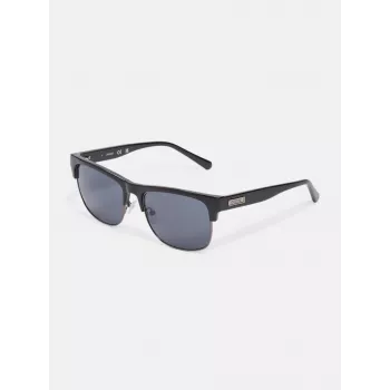Guess Herren-Sonnenbrille GF00023-5601A Schwarzer eckiger Rahmen graue Gläser 56mm