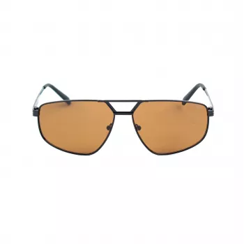GUESS Herren-Sonnenbrille GF00044-6102E - Glänzender schwarzer Rahmen, rauchfarbene Gläser, 61/14/145 mm