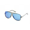 Guess Herren-Sonnenbrille GO00060-6490C Rechteckig Schwarzer Rahmen Graue Gläser 64/12/140 mm