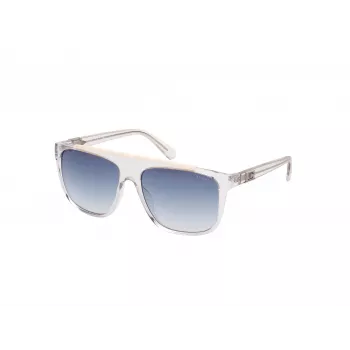 GUESS Herren-Sonnenbrille GU00123-5826W - Eckiger dunkler Havanna-Rahmen, braune Gradientengläser, 58/16/140 mm
