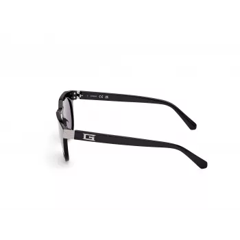 Guess Herren-Sonnenbrille GU00214-4901A - Schwarzer Rahmen, Grau Smoke Gläser, 49/21/145 mm