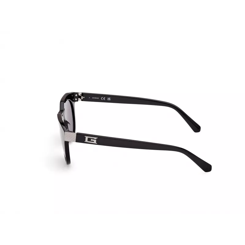 Guess Herren-Sonnenbrille GU00214-4901A - Schwarzer Rahmen, Grau Smoke Gläser, 49/21/145 mm