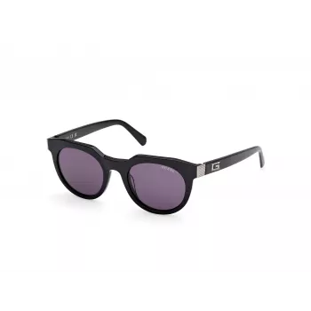Guess Herren-Sonnenbrille GU00214-4901A - Schwarzer Rahmen, Grau Smoke Gläser, 49/21/145 mm