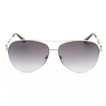 GUESS Damen Butterfly Cat Eye Sonnenbrille GF6171-32B Shiny Black Smoke Gradient 60 mm
