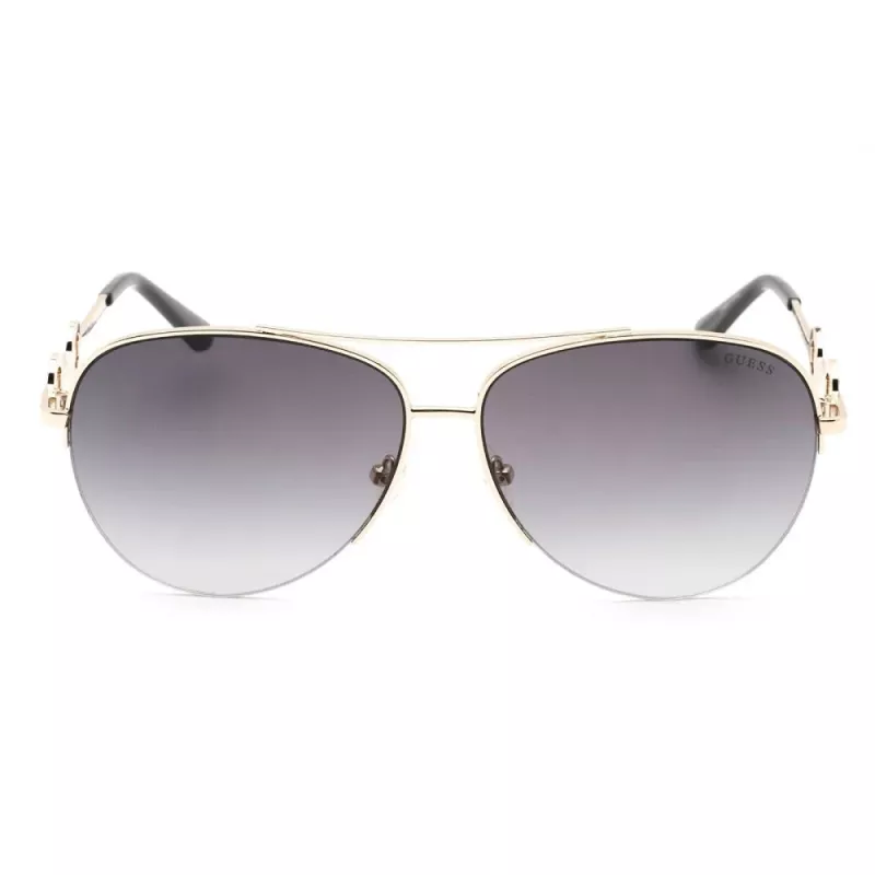 GUESS Damen Butterfly Cat Eye Sonnenbrille GF6171-32B Shiny Black Smoke Gradient 60 mm