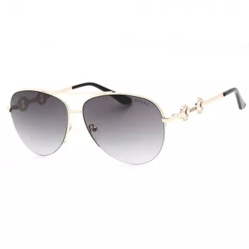 GUESS Damen Butterfly Cat Eye Sonnenbrille GF6171-32B Shiny Black Smoke Gradient 60 mm