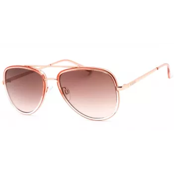 GUESS Damen Butterfly-Sonnenbrille GF0417-72B - Glänzend rosa Gestell, braune Verlaufsgläser, UV400