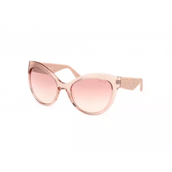 GUESS Damen Butterfly-Sonnenbrille GU00130-6157U, Havanna-Rahmen mit braunen Gläsern