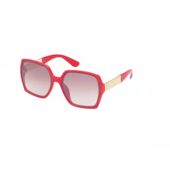 GUESS Damen Katzenaugen-Sonnenbrille GO00031-6266F - Glänzend schwarzer Rahmen, Verlaufsglas rauchfarben, UV400-Schutz