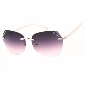 GUESS Damen GF0384-28T Braune Schildpatt-Schmetterlingssonnenbrille, braune Gradientengläser, 61 mm