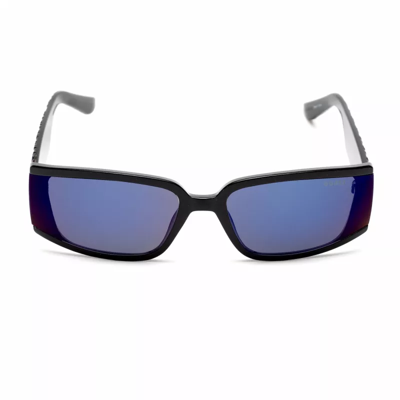 GUESS Damen GF5127-6501C Übergroße eckige Sonnenbrille, schwarzer Rahmen mit rauchfarbenen Gradientengläsern