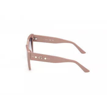 GUESS Damen-Sonnenbrille GU00162-5557W, eckige Acetat-Sonnenbrille, Havanna-Gestell, braune Gradientengläser, 55 mm