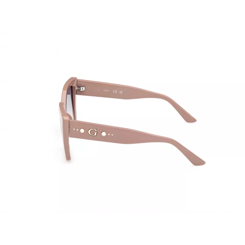 GUESS Damen-Sonnenbrille GU00162-5557W, eckige Acetat-Sonnenbrille, Havanna-Gestell, braune Gradientengläser, 55 mm