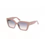 GUESS Damen-Sonnenbrille GU00162-5557W, eckige Acetat-Sonnenbrille, Havanna-Gestell, braune Gradientengläser, 55 mm