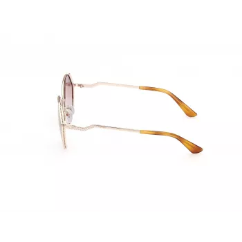 GUESS Damen-Sonnenbrille GU7842S5833F, Übergroße eckige Form, Havanna-Gestell, braune Gradientgläser, 58 mm