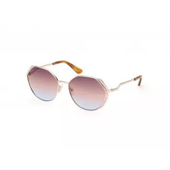 GUESS Damen-Sonnenbrille GU7842S5833F, Übergroße eckige Form, Havanna-Gestell, braune Gradientgläser, 58 mm