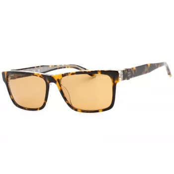 GUESS Damen rechteckige Acetat-Sonnenbrille GU00074-53E Havana Brown Gradient 55mm