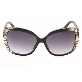GUESS Damen-Sonnenbrille GF0383-05B Butterfly Cat-Eye Schwarz Gradient Smoke 57mm