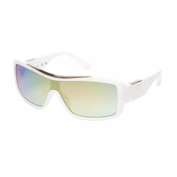 GUESS Damen-Sonnenbrille GO00035-0021U Glänzend Schwarz Gestell Rauchgrau Glas Quadratisch Vollrand UV400