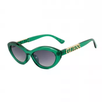 GUESS Damen-Sonnenbrille GO00070-5593B Schwarzer quadratischer Rahmen, graue Verlaufsgläser, 55 mm