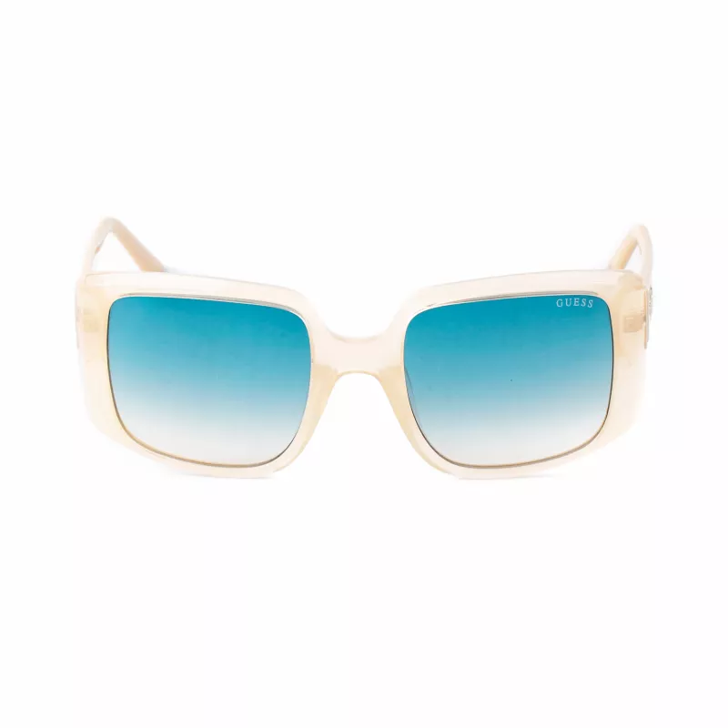 GUESS Damen-Sonnenbrille GU00097-5325P - Glänzend schwarzer Rahmen, rauchfarbene Gradienten-Polarisationsgläser, 53 mm