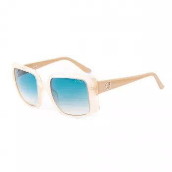 GUESS Damen-Sonnenbrille GU00097-5325P - Glänzend schwarzer Rahmen, rauchfarbene Gradienten-Polarisationsgläser, 53 mm