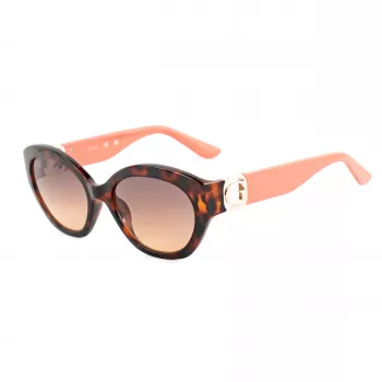 GUESS Damen-Sonnenbrille GU00104-5652F Havana Acetat eckiger Rahmen braun verlaufende Gläser 56/19/140 mm