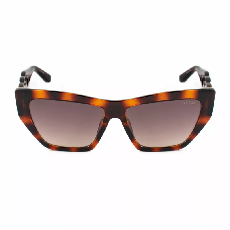GUESS Damen-Sonnenbrille GU00111-5652F - Cat-Eye-Gestell aus dunkel havanna Acetat mit braunen Gradientengläsern 56/14/130 mm