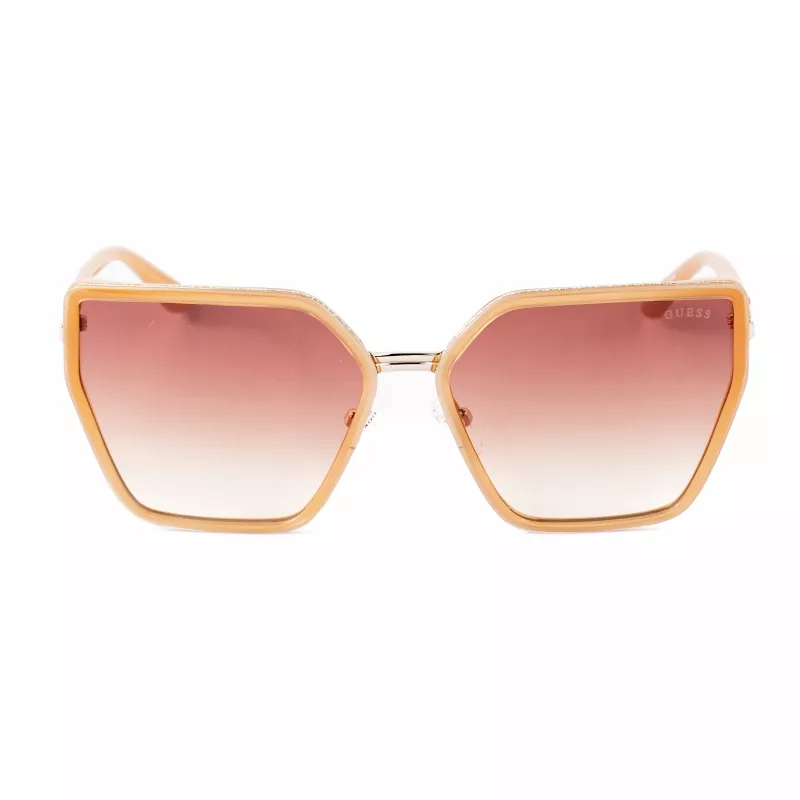GUESS Damen-Sonnenbrille GU00146-5957F Oversized Square Havana Braun Gradient Glas 59mm