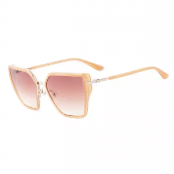 GUESS Damen-Sonnenbrille GU00146-5957F Oversized Square Havana Braun Gradient Glas 59mm