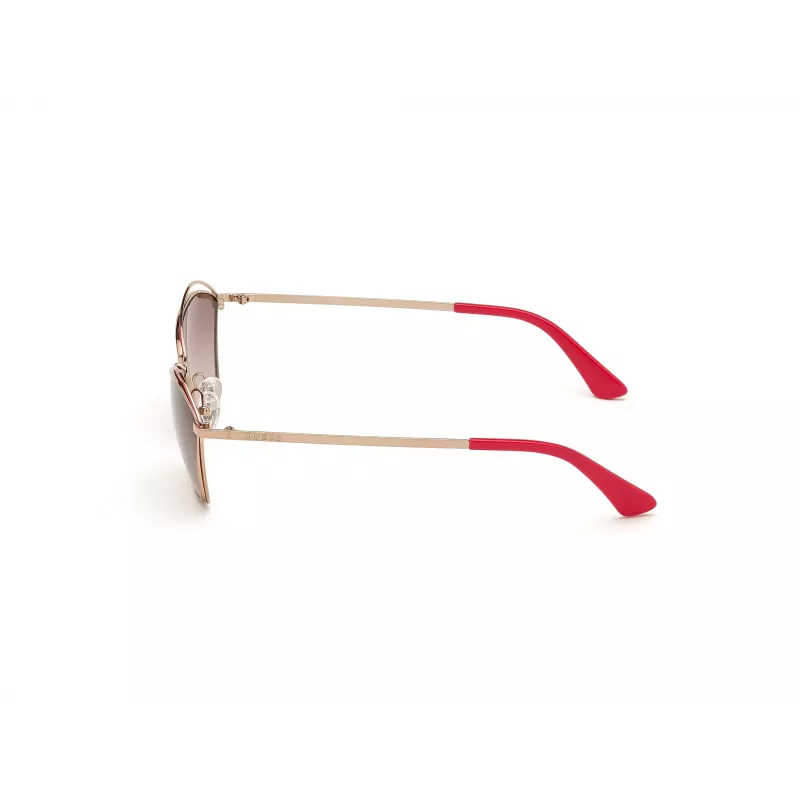 GUESS Damen-Sonnenbrille GU7639-28F Gold Butterfly/Cat-Eye Rahmen Braune Gradienten-Gläser UV400