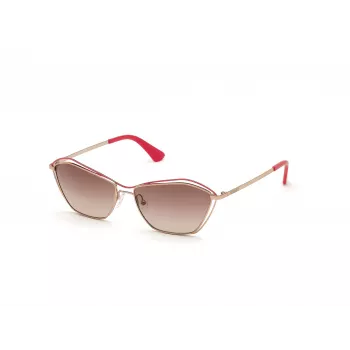 GUESS Damen-Sonnenbrille GU7639-28F Gold Butterfly/Cat-Eye Rahmen Braune Gradienten-Gläser UV400