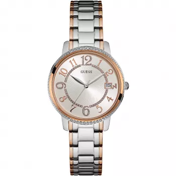 GUESS Damen W0929L3 Roségold-farbene Edelstahluhr 39mm