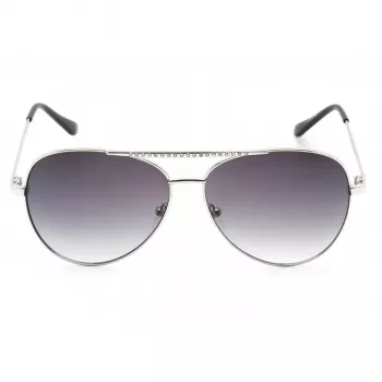 GUESS Damen Sonnenbrille GF0399-01B Schwarzer Kunststoffrahmen Graue Polycarbonat-Gläser 62mm